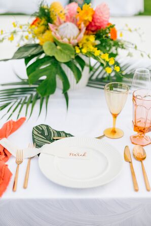 Colorful, Tropical Place Settings