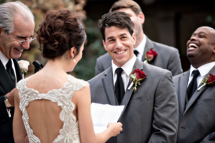 The ceremony unfolded in the Garland's Beverly Park, a picturesque garden complete with shady sycamore trees, brilliant blooms and a quaint stone fountain in Los Angeles, California. To give the proceedings a personalized feel, Lauren and Phil wrote their own vows, expressing their commitment to each other in words laced with sincerity and meaning.