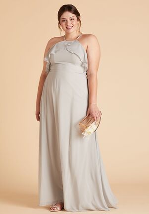 Birdy Grey Jules Curve Dress in Dove Gray Halter Bridesmaid Dress