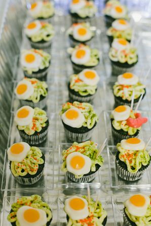 Foodie Cupcakes with Noodle and Egg Design