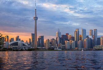 The Toronto Skyline at dusk.
