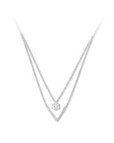 Kay Jewelers Layered Necklace Lab-Created White Sapphires Sterling Silver Wedding Necklace photo