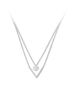 Kay Jewelers Layered Necklace Lab-Created White Sapphires Sterling Silver Wedding Necklace photo