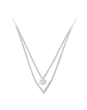 Kay Jewelers Layered Necklace Lab-Created White Sapphires Sterling Silver Wedding Necklace photo