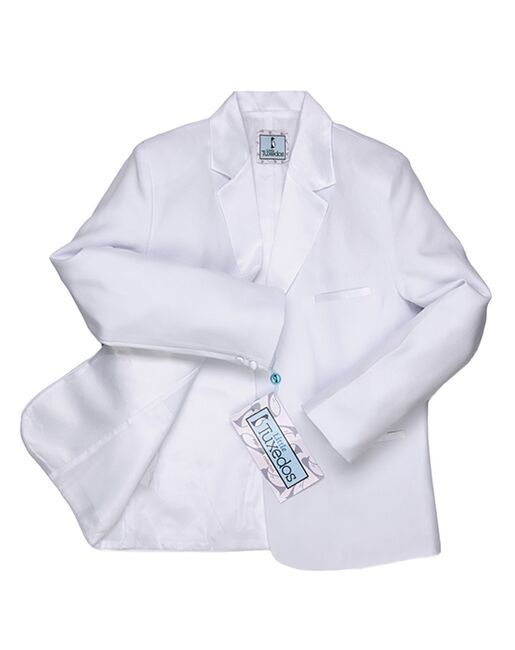 Little Tuxedos "Princeton" Kids White Tuxedo (5-Piece Set) Flower Girl Dress and Ring Bearer Outfit - 7