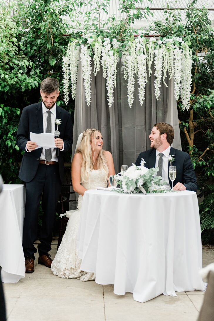 Wedding Toasts at Elegant Sweetheart Table