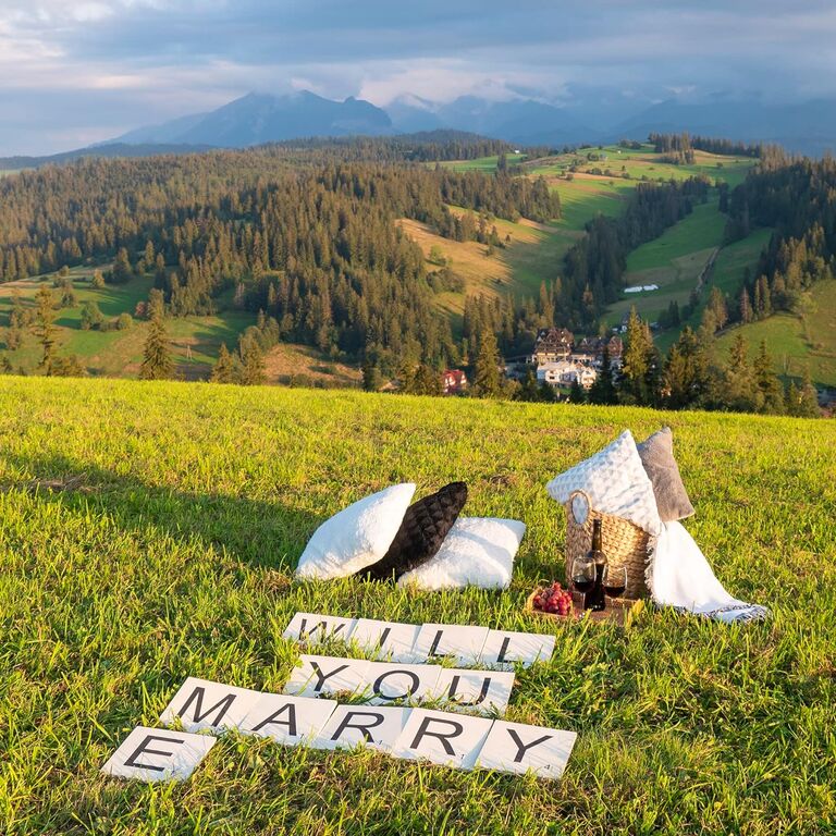 Will You Marry Me Sign Oversized Wood Tiles for Wedding Proposal Decorations