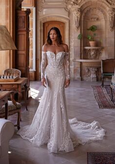 Moonlight Couture H1649 Mermaid and Trumpet Wedding Dress