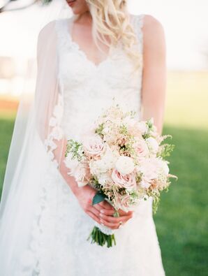 Classic Blush Rose and Astilbe Bouquet