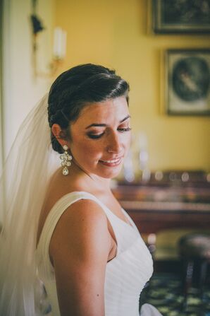 Elegant Hanging Earrings with Veil