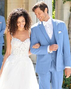 BLACKTIE METRO Cornflower Wedding Suit Blue Tuxedo