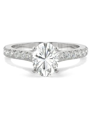 Forever One Moissanite Classic Oval Cut Engagement Ring
