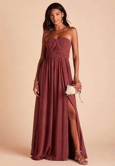 Birdy Grey Grace Convertible Dress in Rosewood Strapless Bridesmaid Dress