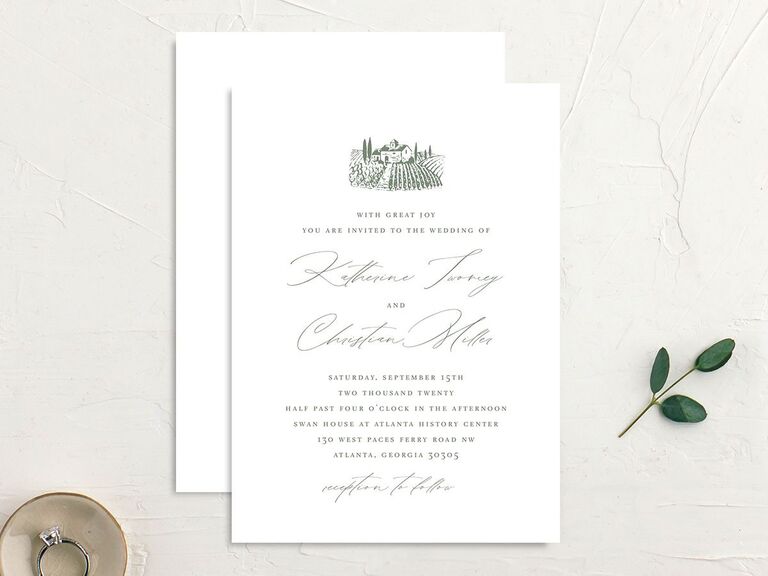 Country setting wedding invitation