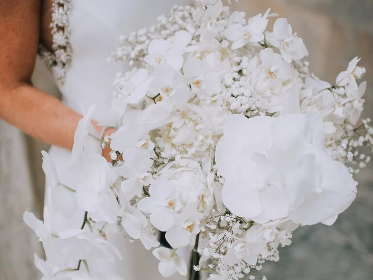 Glamorous Baby's Breath Bouquet with Peonies