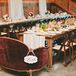 Burgundy Love Seat With "Bride" Sign