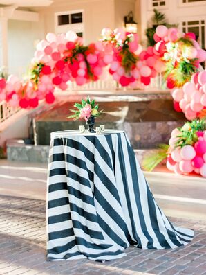 A Colorful Balloon Installation Welcomed Wedding Guests