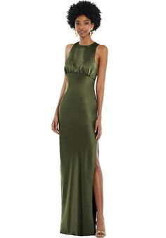 Dessy Group Jewel Neck Sleeveless Maxi Dress with Bias Skirt - LB043 Bridesmaid Dress