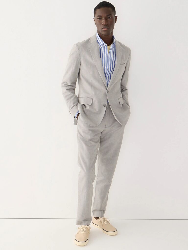 Linen suit by J. Crew. 