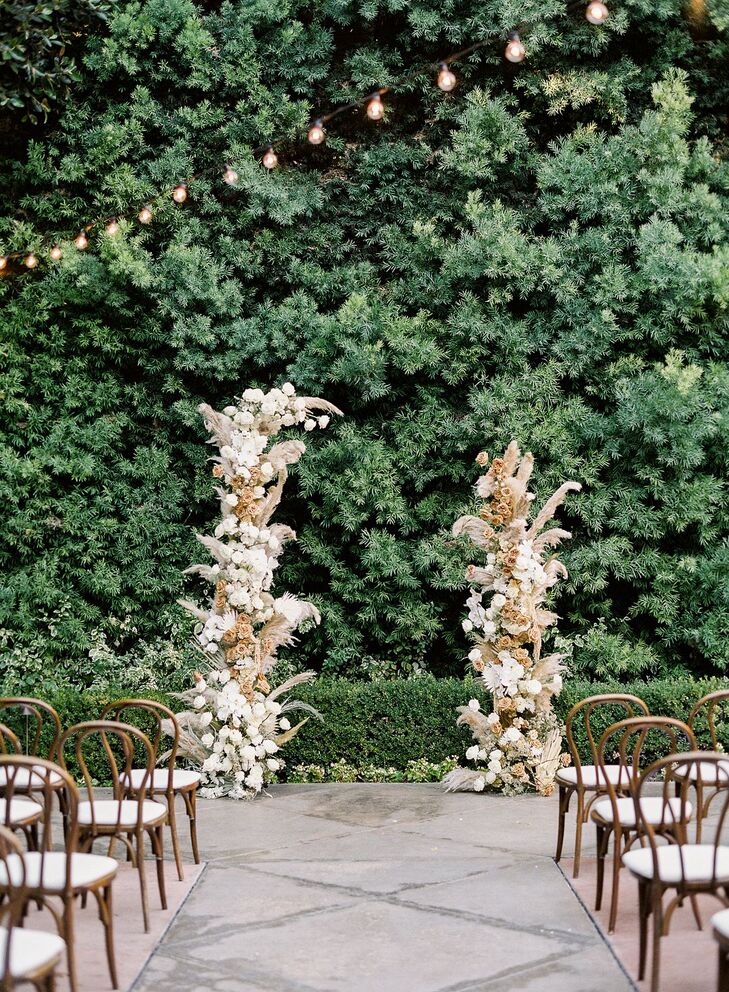 Boho Open-Top Altar Arch With Pampas Grass