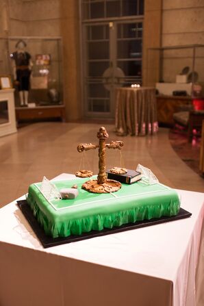 Soccer Field Groom's Cake with Edible Toppers