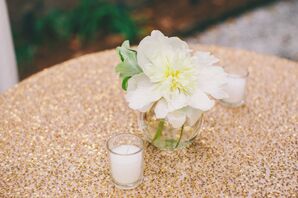 Sparkly Gold Sequined Reception Table Linens