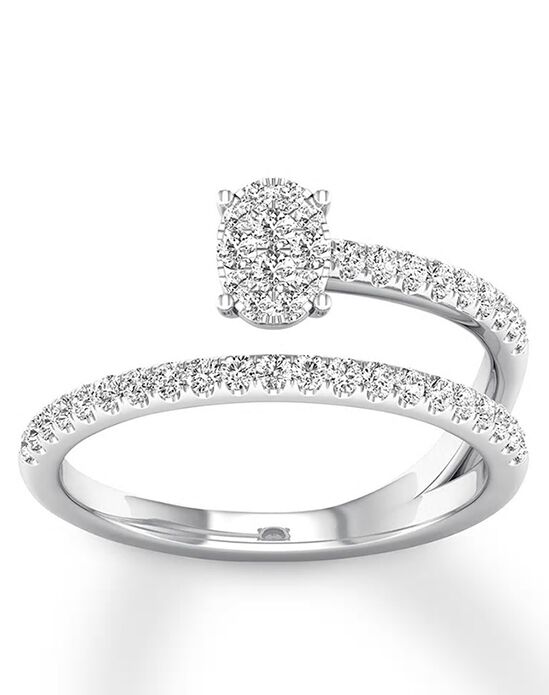 Kay Jewelers Diamond Wrap Ring 1/3 ct tw Round-cut 10K White Gold Wedding Rings photo - 1