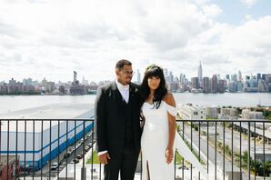 Bride and Groom With New York City Skyline