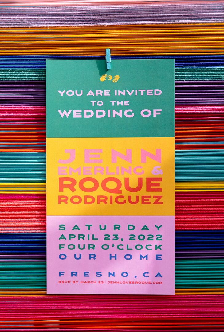 Colorful Wedding Invitation With Modern Typography