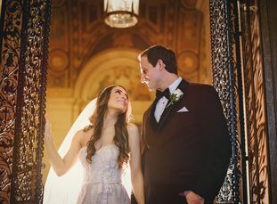 Liana Jarrah (26 and a nurse) and Jason Greenlee (30 and a medical student) planned a festive winter bash for their December nuptials in the heart of 