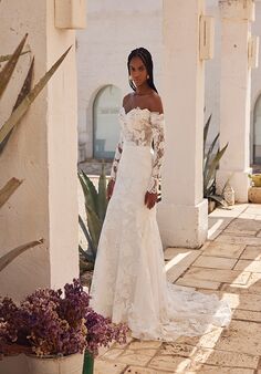 Lillian West 66383 Fit-and-Flare Wedding Dress