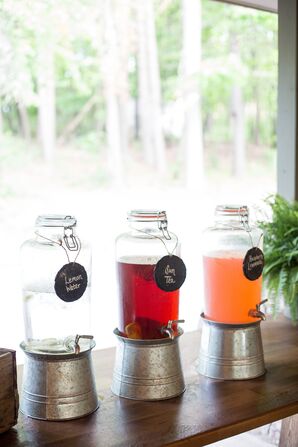 Iced Tea and Lemonade in Mason Jar Dispensers