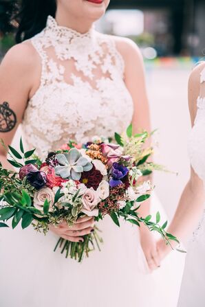 Succulent Bouquet for Wedding at Bissinger's in St. Louis, Missouri