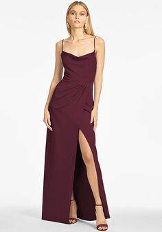 Sachin & Babi Paulina Gown - Deep Wine Scoop Bridesmaid Dress