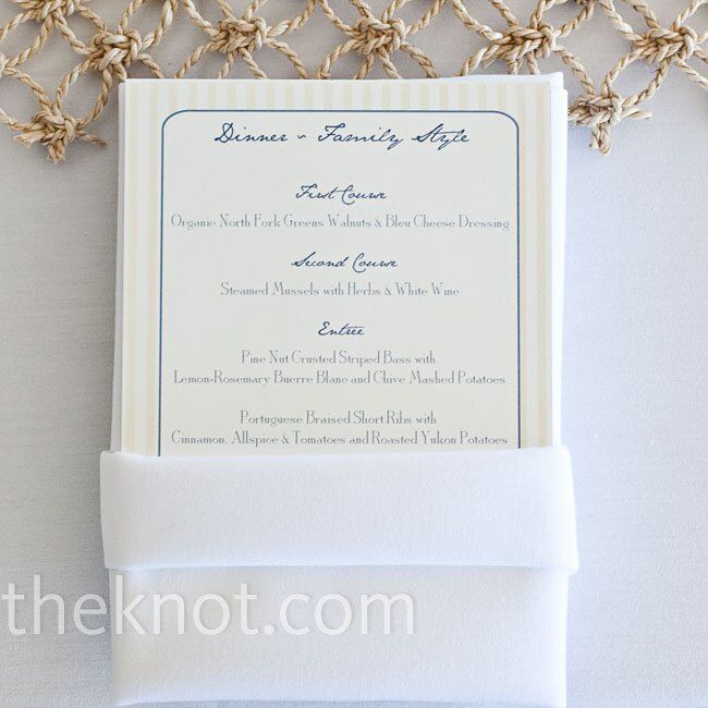 It was important to Gabrielle and Michael that the menu offered seasonal and local ingredients. They offered pine nut-crusted striped bass, Portuguese braised short ribs, and more.