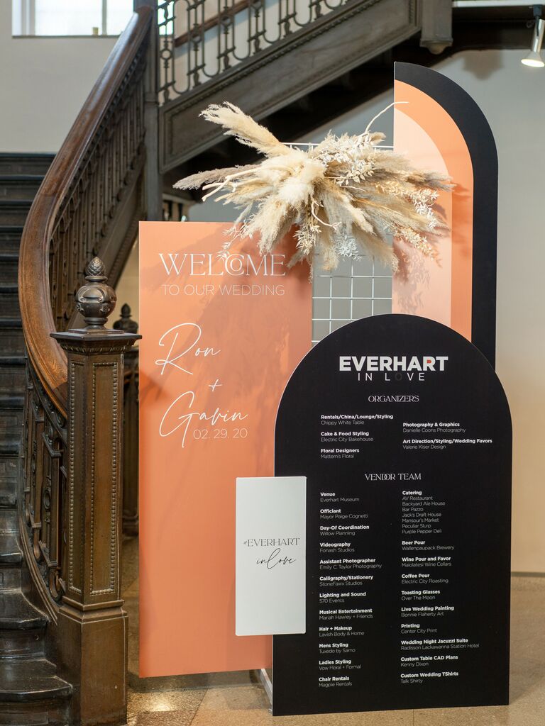 70s themed wedding welcome sign
