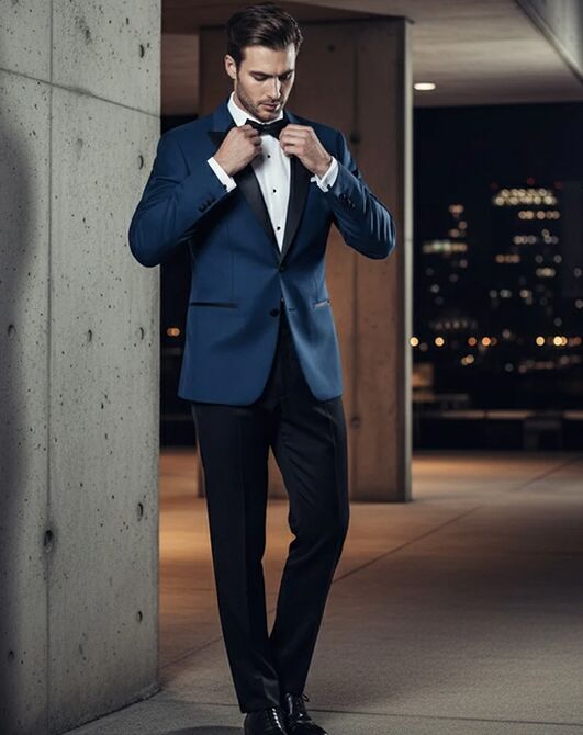 BLACKTIE VERMONT Indigo Blue Wedding Tuxedo Blue Tuxedo - 7