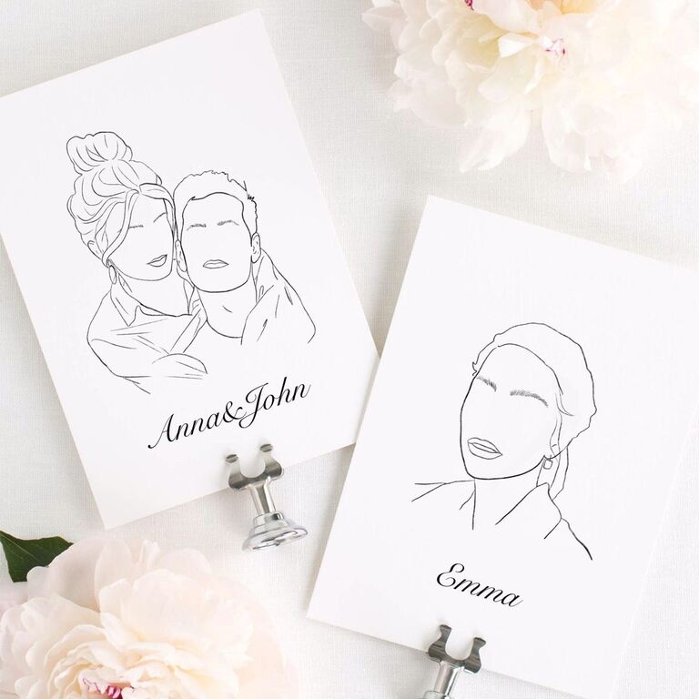 Custom guest portrait wedding favors