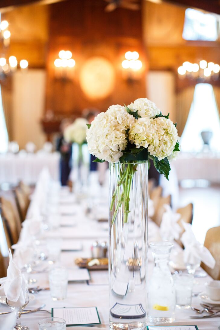 Modern Ivory Hydrangea Centerpieces