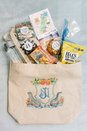 Custom Welcome Bag With Watercolor Done by the Bride