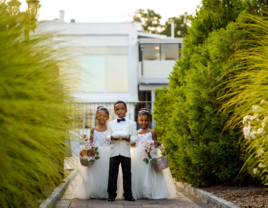 Ring bearer and flower girls at wedding