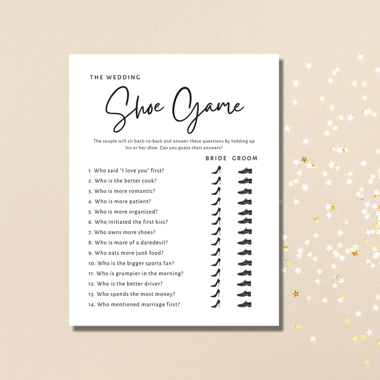 Little Bos Printables Shoe Game for your engagement party