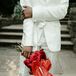 Modern Red Wedding Bouquet With Anthurium and Roses