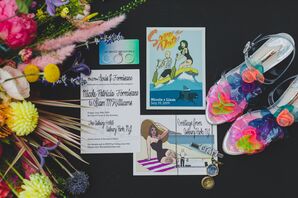Bright, Graphic Custom Wedding Invitation Suite