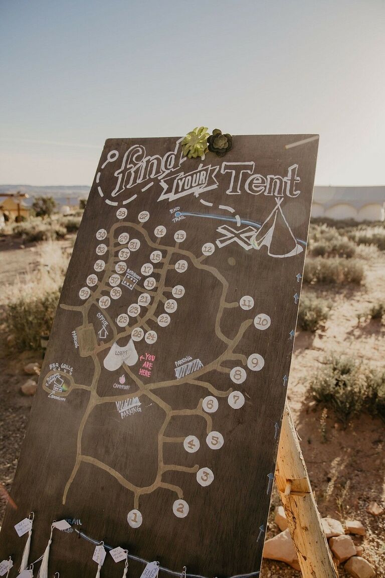Painted wood wedding sign