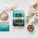 Teal Invitations for Wedding at the Royal Crest Room in St. Cloud, Florida
