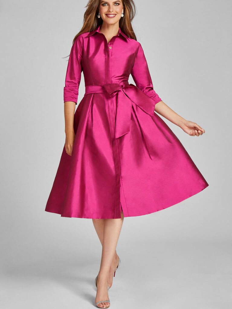 Belted mother-of-the-bride shirt dress from Teri Jon