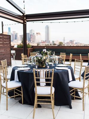 Navy and White Wedding Reception Decor