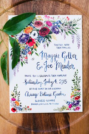 Recycled Papyrus Invitation Suite With Garden Theme