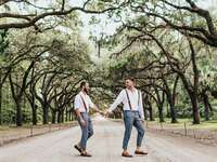 Couple Holding Hands on Tybee Island in Georgia